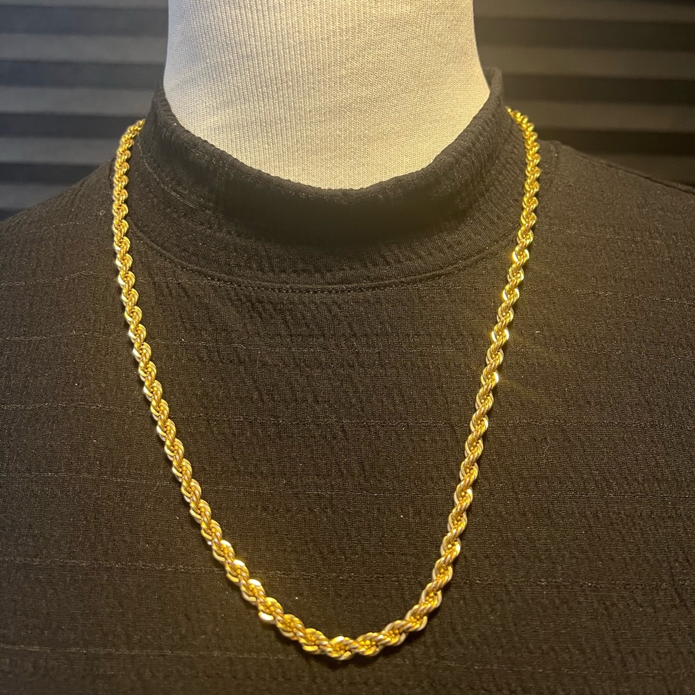 vintage Monet gold tone rope chain necklace and bracelet set